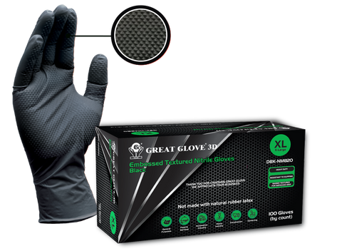 Great Glove 3D Embossed Black Nitrile Glove