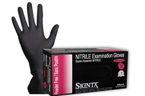 BLK Skintx PF Black Nitrile Exam Glove