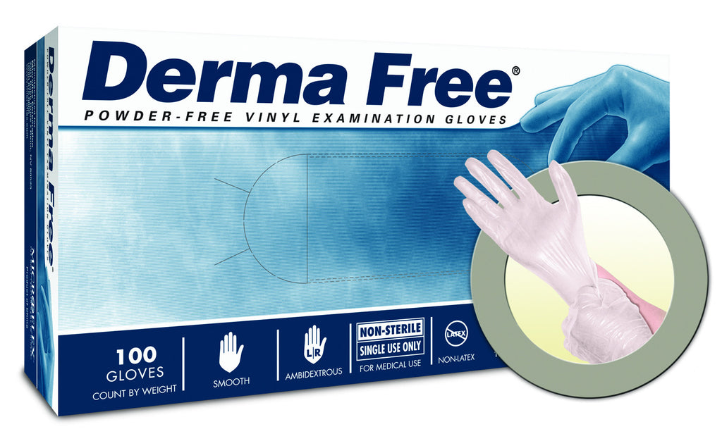 børste ingeniørarbejde national flag Derma Free Powder-Free Vinyl Exam Gloves | Gloves By Web