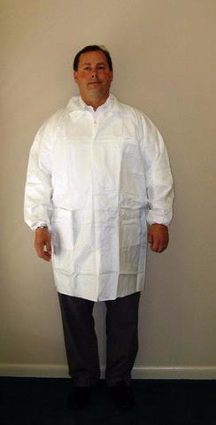 KeyGuard®  (Tyvek® Alternative) Lab Coat - White - 3 Pockets